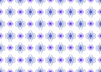 seamless pattern with blue flowers