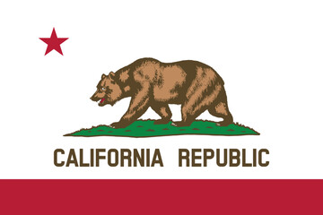 California Flag Vector Clipart Illustration - High-Quality Artwork of the Iconic California Bear Flag, Perfect for Designs, Graphic Projects, and Print Media