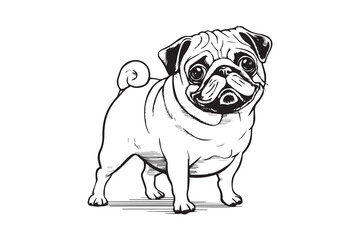bulldog Black and White Vector