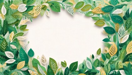 緑の葉のフレーム