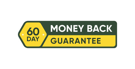 60 Day Money Back Guarantee Label Vector