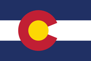 Colorado State Flag Vector Clipart Illustration - High-Quality Graphic Design of the Iconic Colorado Flag with Bold Colors and Symbolic C in the Center