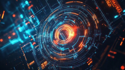 Futuristic Tech Circuit Pattern abstract background