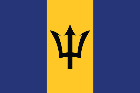 Barbados Flag Vector Clipart Illustration, National Symbol of Barbados, High-Quality Vector Image of Barbados Flag, Digital Artwork of Barbados Flag, Vexillology Design, Flag of Barbados in Vector For