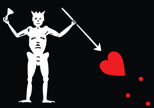 Blackbeard Pirate Flag Vector Clipart - Classic Skull and Crossbones Pirate Emblem with Jolly Roger Design