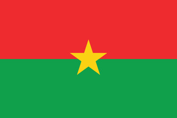Burkina Faso Flag Vector Clipart Illustration – High-Quality Digital Artwork with Red and Green Colors and Yellow Star for Graphic Design, Print, and Web Use