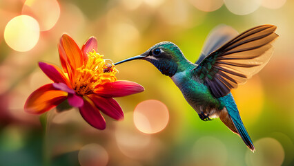 hummingbird feeding on flower