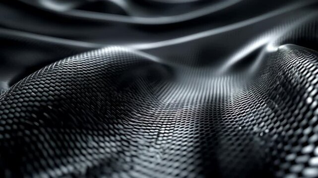 Carbon Fiber Weave Dynamic Morphing Rotation Metallic Texture Video Background, Generative AI