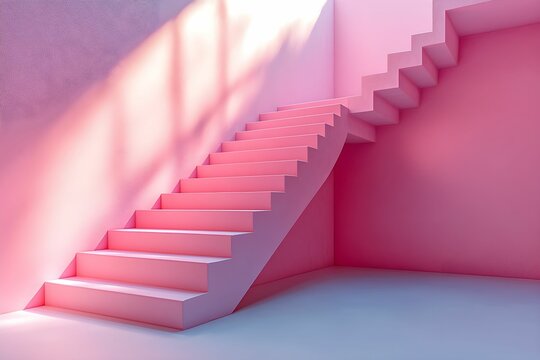 schody, nieskończoność, surrealizm, droga, metafora, minimalizm, przestrzeń, tajemnica, pustka, iluzja, pastelowe kolory, architektura, symbolika, decyzje, nieznane, przyszłość, abstrakcja, psychologi