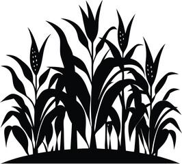cornfield black and white silhouette vector design