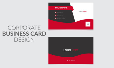 Corporate business card template vector design with creative elements and professional layout