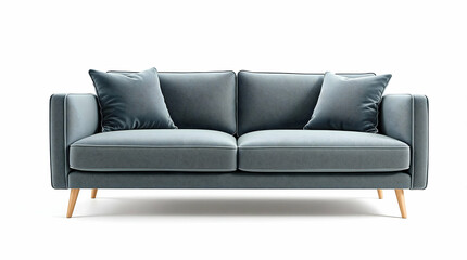 Fototapeta premium Modern Blue Sofa With Pillows