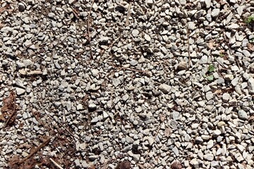 A close view of the pebble gravel surface.