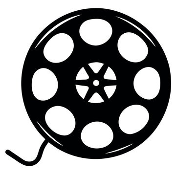 recommend clip art: Retro film reel silhouette celebrating classic.