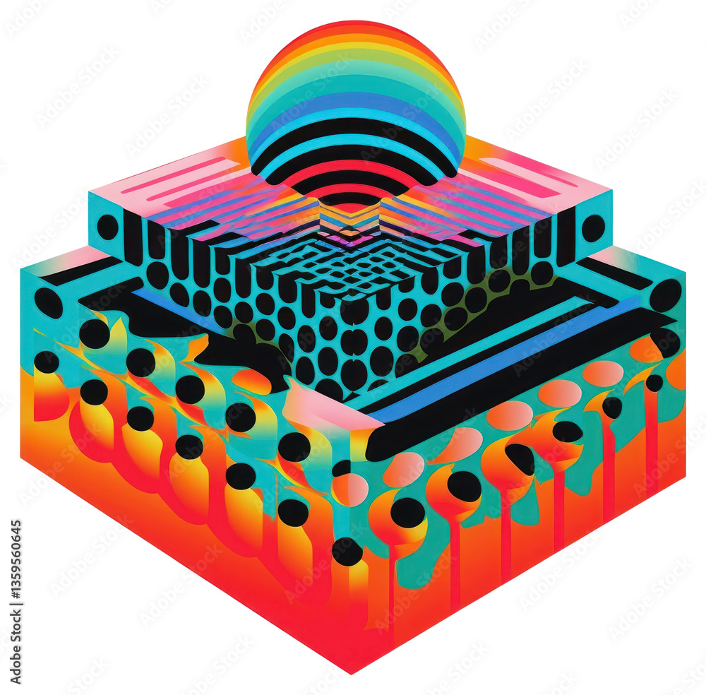 Poster png three-dimensional shape pattern art technology.