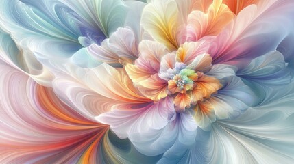 Obraz premium Elegant Swirls of Colorful Petals in a Dreamy Floral Abstract Background Design
