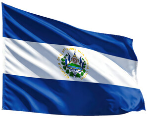 waving flag of el salvador on transparent background