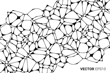 Abstract vector illustration with abstract mesh structure reminiscent of organic or bionic forms.
