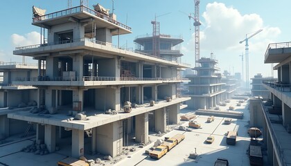 Fototapeta premium construction_site_buildings_cranes_urban_development