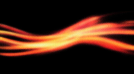 Grain noise texture Abstract Orange, red flowing streaks on black background. Motion blur effect