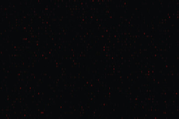 Digital binary code background features a seamless pattern of colors 1s and 0s, evoking a high-tech matrix atmosphere