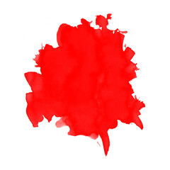 Abstract Red Watercolor Splash on Black Background Artistic Expression Isolated Element