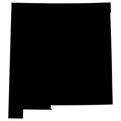 Black Sticker of New Mexico Map with Transparent Background