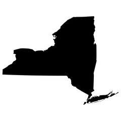 Black Sticker of New York Map with Transparent Background