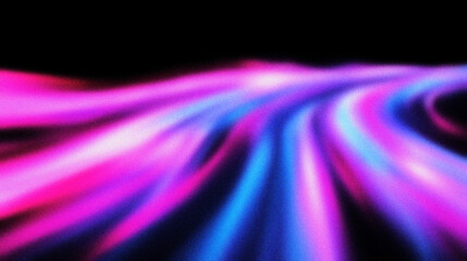 Grain noise texture Blurred streaks of pink, purple, and blue light over a black void