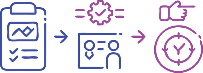 Illustration of kitchen utensil sets and tools with business and web concept icons