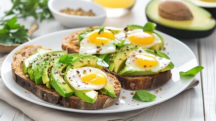 Minimalist High-Protein Avocado Toast: Chia Seeds and Sunflower Seeds on Toasted Sourdough