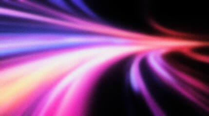 Grain noise texture Colorful blurred light streaks on a black background in motion © fledermausstudio