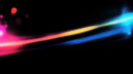 Grain noise texture Colorful light streaks across a dark background, abstract design
