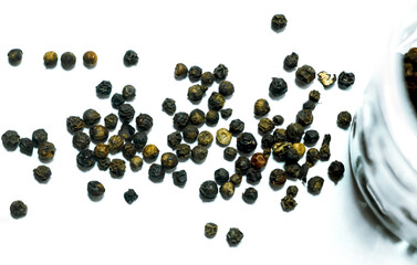 Black pepper isolated on a white background