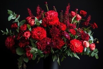 A stunning arrangement of vibrant red blooms that captivates the eye.