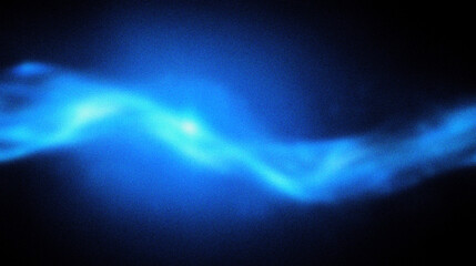 Grain noise texture Ethereal Swirling blue nebula of light on dark background with glow