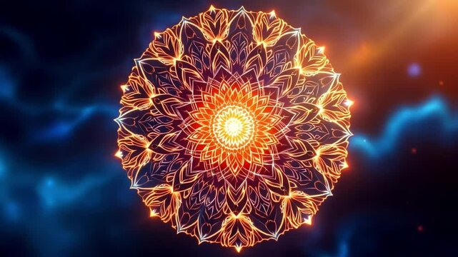 Luminous Mandala: Glowing Sacred Geometry Art