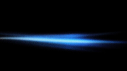 Grain noise texture Glowing blue light streak against a stark black background