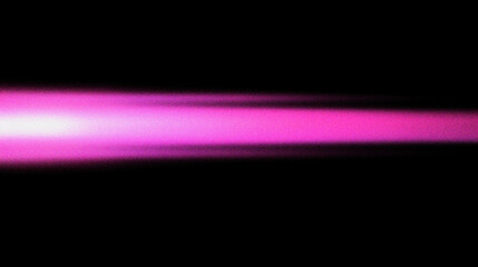 Grain noise texture Horizontal pink light streak fading on a pure black background