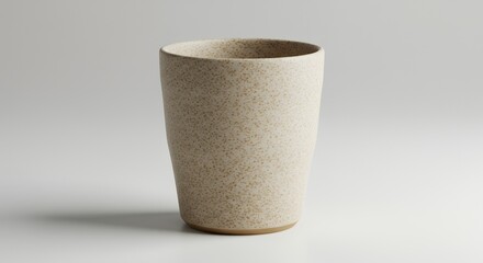 Speckled Beige Ceramic Mug Studio Shot on White Background A Simple Elegant Design for Everyday Use Perfect for Coffee Tea or Hot Chocolate