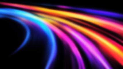 Grain noise texture Light streaks in blue, orange, red, purple. Dark background