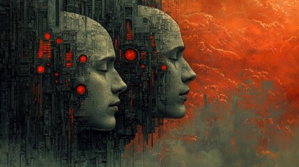 AI Consciousness  Futuristic Digital Mindscape Artwork