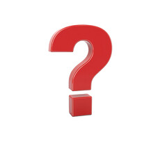 Vibrant red question mark with a dramatic shadow symbolizing mystery and curiosity Bold and eye catching concept image