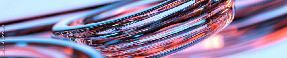 Poster abstract composition of intertwined translucent forms