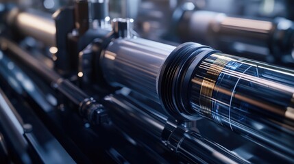 Naklejka premium A close-up of a rubber extrusion die, highlighting industrial craftsmanship in a well-lit dark matte setting