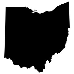 Black Sticker of Ohio Map with Transparent Background