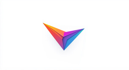 Gradient Paper Airplane Flight Design Abstract Art, 3D Render