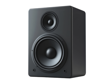 Isolated Black Audio Speaker