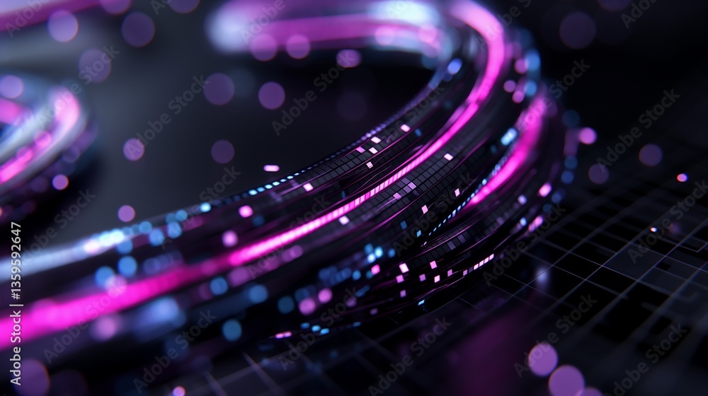 Aufkleber a futuristic abstract technology wallpaper featuring glowing blue and purple digital circuits, inter