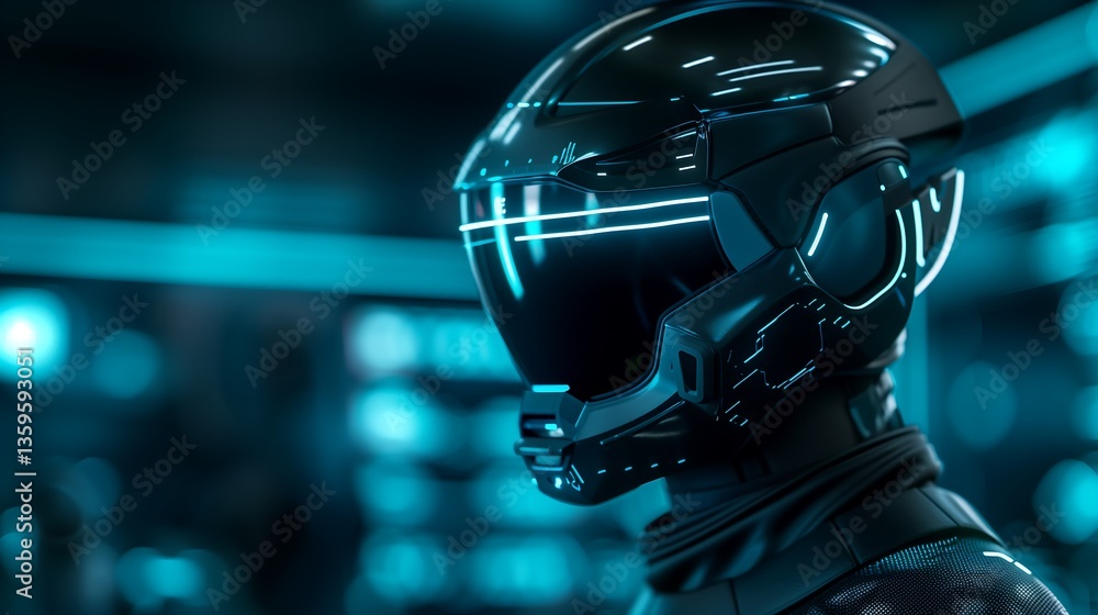 Poster a high-tech digital background with floating holographic interface elements, futuristic geometric sh